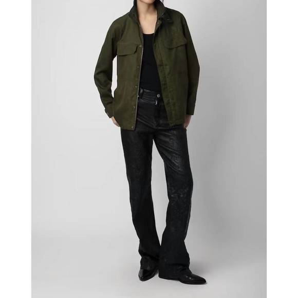 NEW ZADIG & VOLTAIRE kayaka utility jacket in wakame - Picture 2 of 5